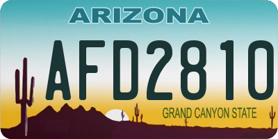 AZ license plate AFD2810