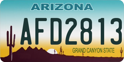 AZ license plate AFD2813
