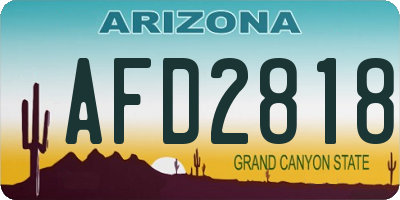 AZ license plate AFD2818