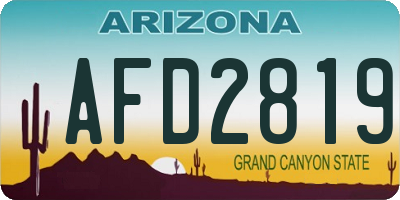 AZ license plate AFD2819