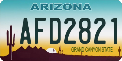 AZ license plate AFD2821