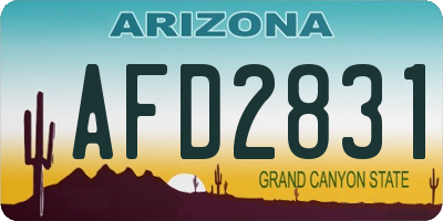 AZ license plate AFD2831