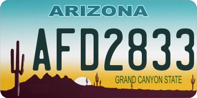 AZ license plate AFD2833