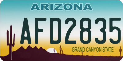AZ license plate AFD2835