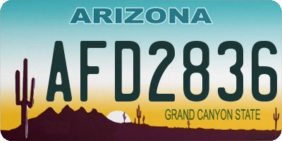 AZ license plate AFD2836