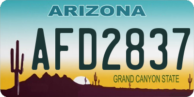 AZ license plate AFD2837