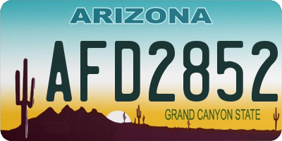 AZ license plate AFD2852