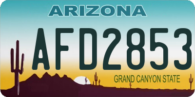 AZ license plate AFD2853