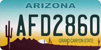AZ license plate AFD2860