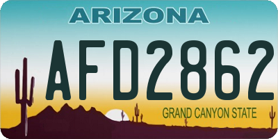AZ license plate AFD2862