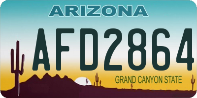AZ license plate AFD2864