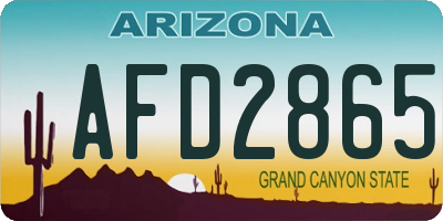 AZ license plate AFD2865
