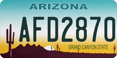 AZ license plate AFD2870