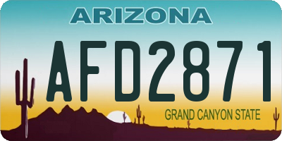 AZ license plate AFD2871