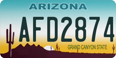 AZ license plate AFD2874