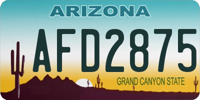 AZ license plate AFD2875