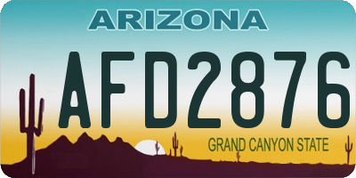 AZ license plate AFD2876