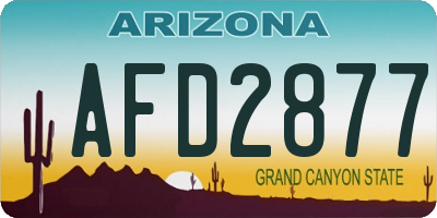 AZ license plate AFD2877