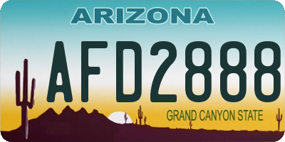 AZ license plate AFD2888