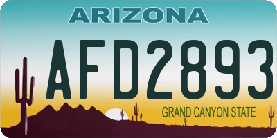 AZ license plate AFD2893