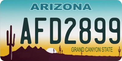 AZ license plate AFD2899