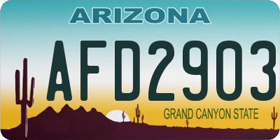 AZ license plate AFD2903