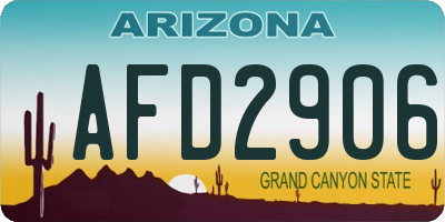 AZ license plate AFD2906