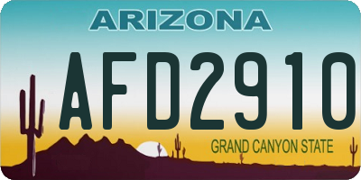 AZ license plate AFD2910