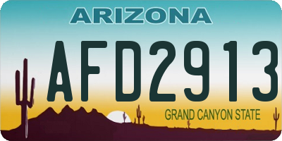 AZ license plate AFD2913