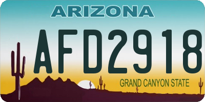 AZ license plate AFD2918