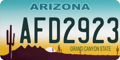 AZ license plate AFD2923