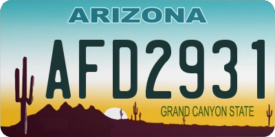 AZ license plate AFD2931