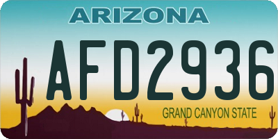 AZ license plate AFD2936
