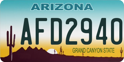 AZ license plate AFD2940