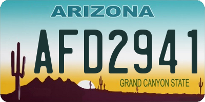 AZ license plate AFD2941