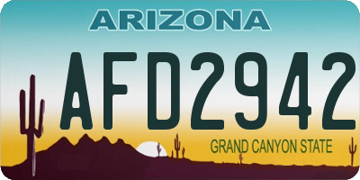 AZ license plate AFD2942