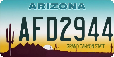 AZ license plate AFD2944