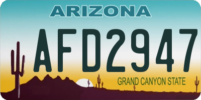 AZ license plate AFD2947
