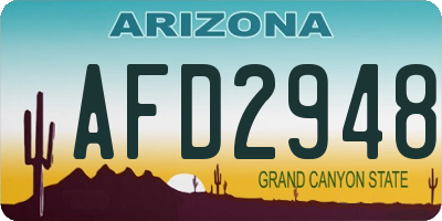 AZ license plate AFD2948