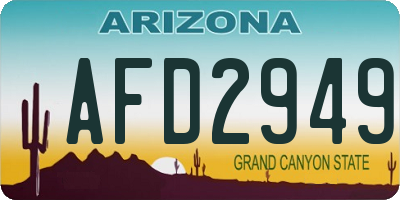 AZ license plate AFD2949