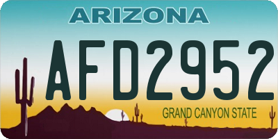 AZ license plate AFD2952