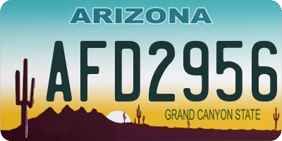 AZ license plate AFD2956