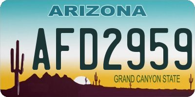 AZ license plate AFD2959