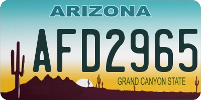 AZ license plate AFD2965