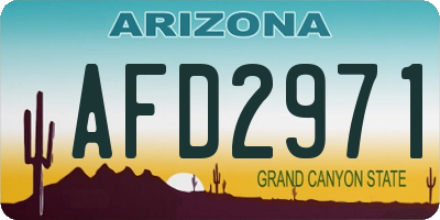 AZ license plate AFD2971
