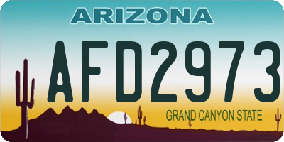 AZ license plate AFD2973