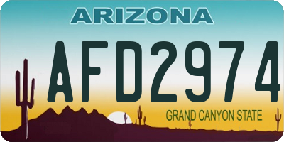 AZ license plate AFD2974