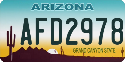 AZ license plate AFD2978