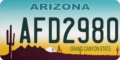 AZ license plate AFD2980