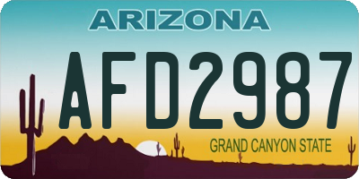 AZ license plate AFD2987